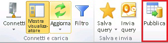 Excel - Pulsante Pubblica nella scheda Dati master