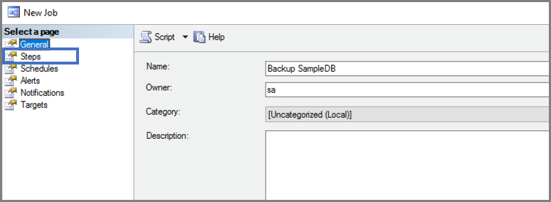 Screenshot che mostra come creare un passaggio di lavoro.