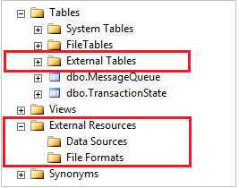 Oggetti PolyBase in SSMS