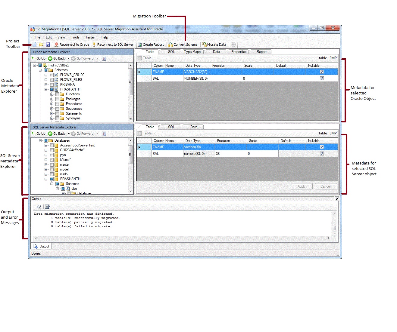 SSMA per l'interfaccia utente Oracle