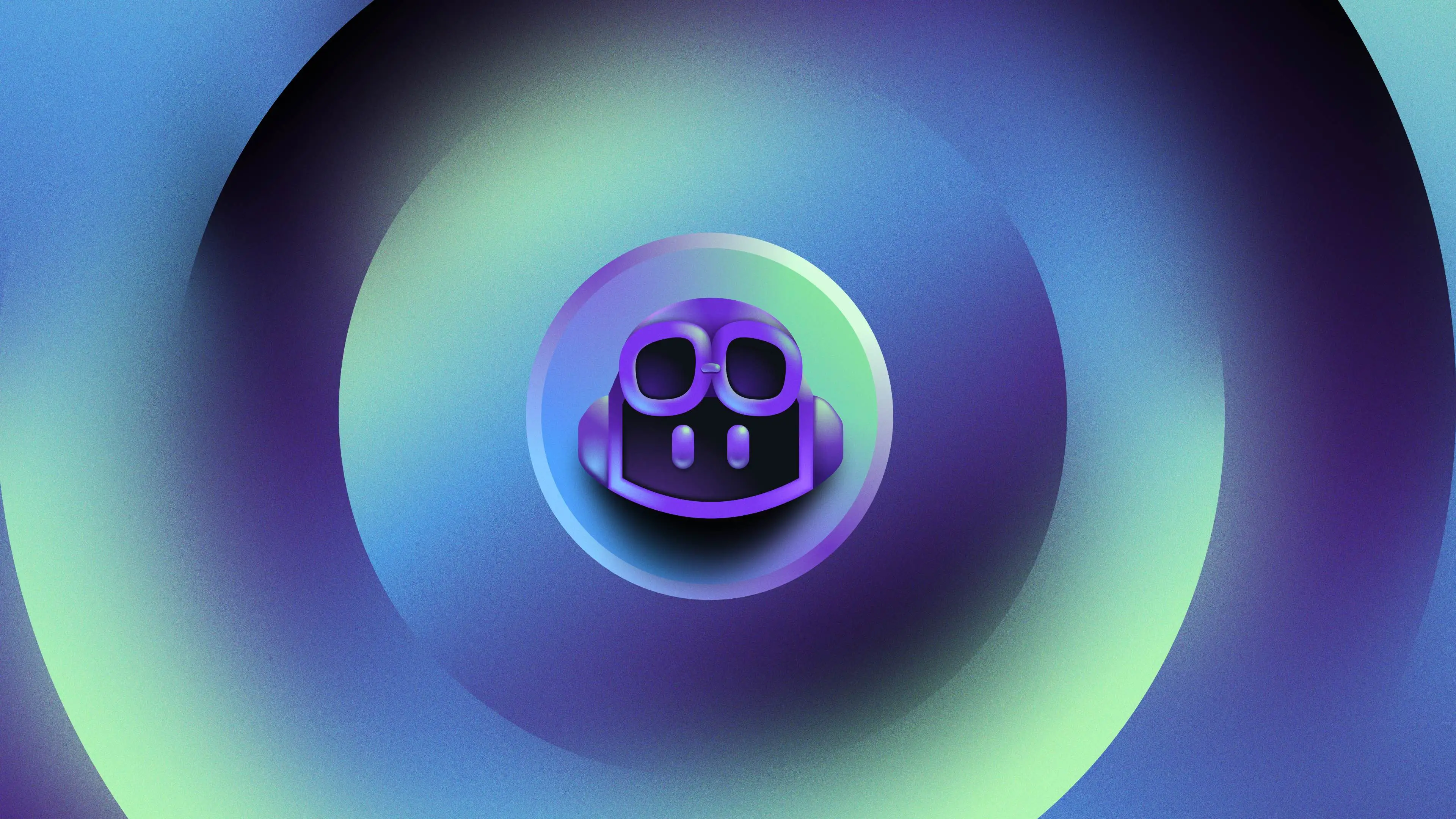 L'icona del logo di GitHub Copilot raffigura l'icona di Copilot al centro, circondata da un vortice di colori blu e verde.