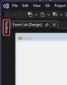 Uno screenshot mostra la scheda del Toolbox che apre la finestra Toolbox.