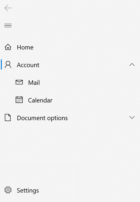 NavigationView in modalità sinistra con elemento padre selezionato