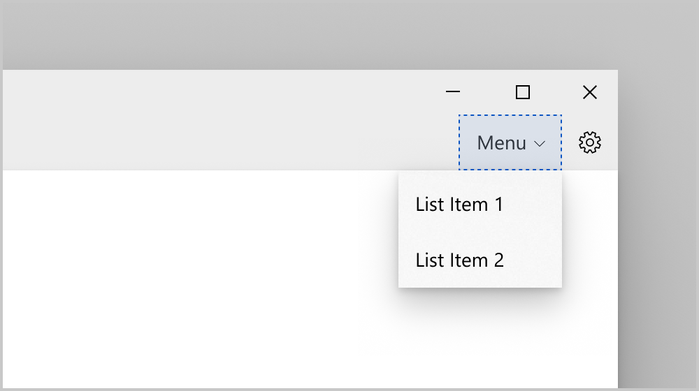 Barra di navigazione superiore del contenuto personalizzato