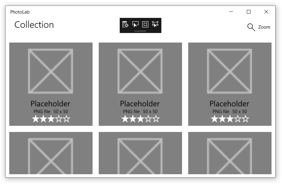 Esecuzione dell'app con immagini segnaposto e