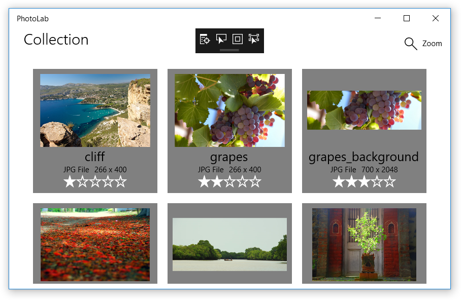 Esecuzione dell'app con immagini e testo reali anziché segnaposto