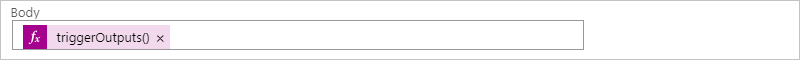스크린샷은 응답 작업의 확인된 triggerOutputs() 식이 있는 표준 워크플로를 보여줍니다.