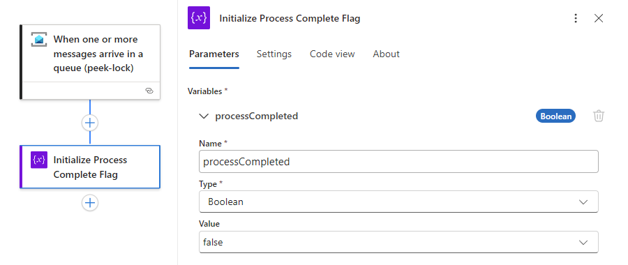 스크린샷은 프로세스 완료 플래그를 활성화하기 위한 정보를 보여줍니다.