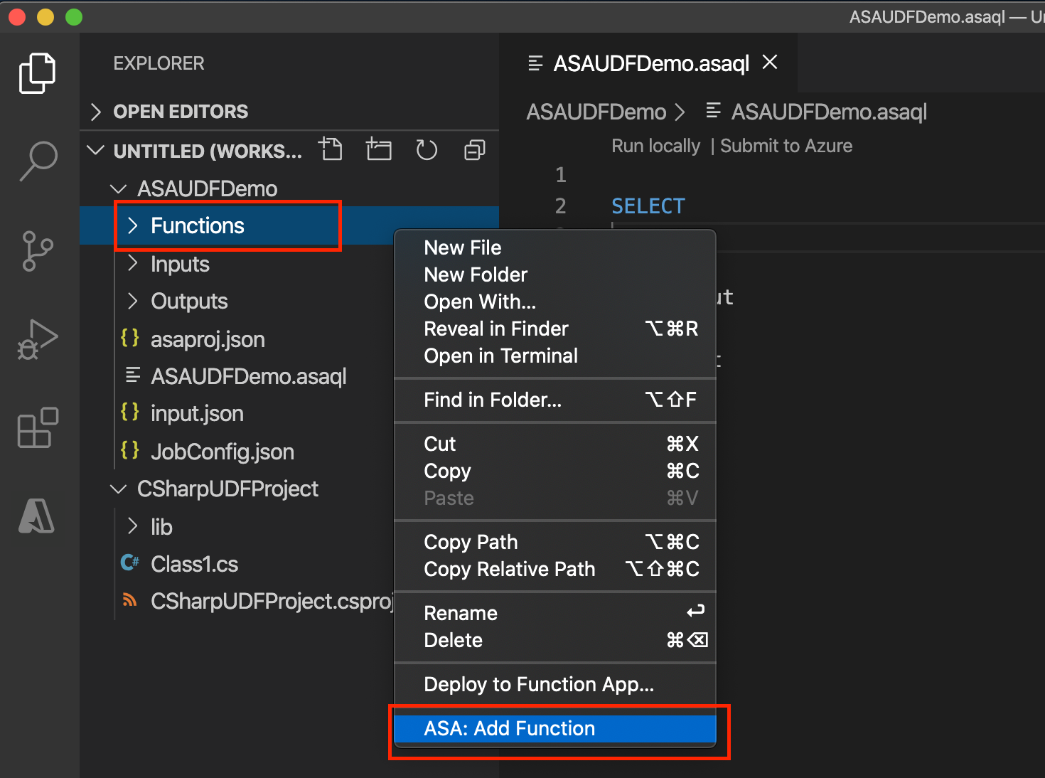 Azure Stream Analytics 프로젝트에서 새 함수 추가