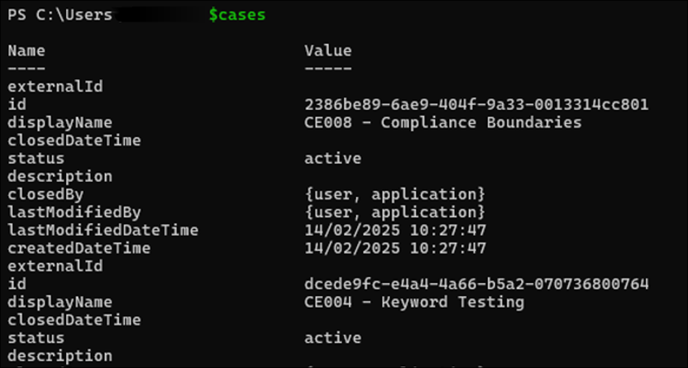 사례에 대한 URL을 추출하는 PowerShell 예제입니다.