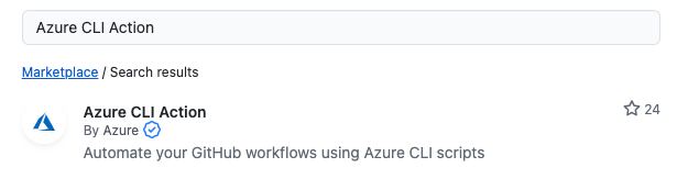 Azure에서 만든 대로 첫 번째 결과가 표시되는 'Azure CLI 작업'에 대한 검색 결과