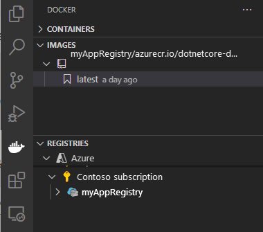 태그가 있는 빌드된 이미지를 보여 주는 스크린샷