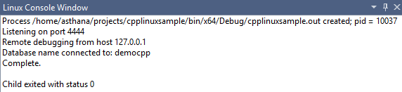 Linux 콘솔 창 출력의 스크린샷.