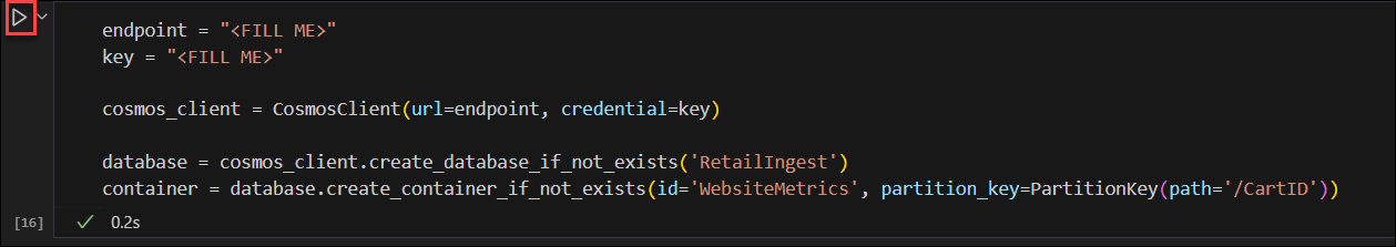 Visual Studio Code Jupyter Notebook 셀 실행 스크린샷입니다.