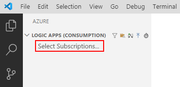 Azure 창, Logic Apps 소비 항목 및 Azure 구독을 필터링하기 위해 선택된 구독 선택이 나타난 스크린샷.