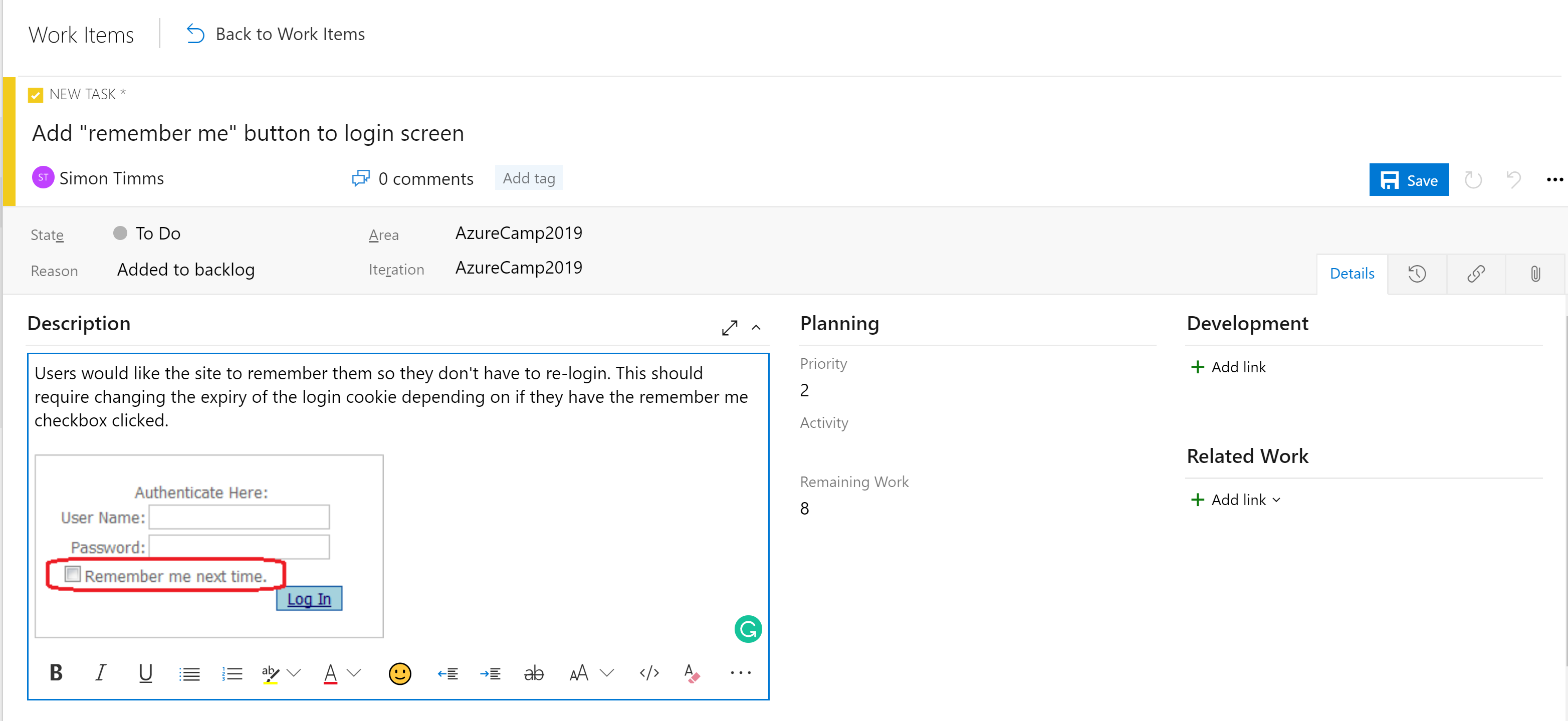 그림 10-5 Azure DevOps의 예제 작업