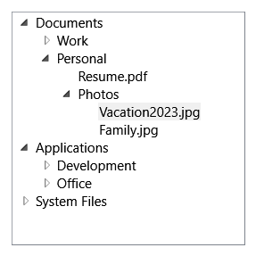 WPF의 트리뷰 컨트롤 스크린샷