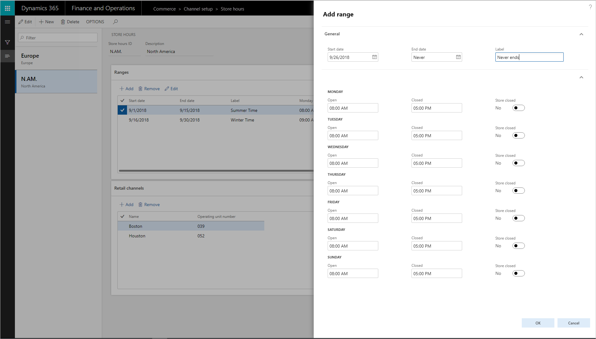 Screenshot of the Add range dialog box.