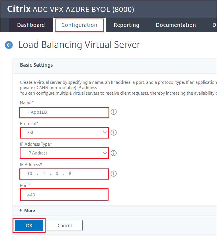Microsoft Entra용 Citrix ADC SAML Connector 구성 - 기본 설정 창의 스크린샷
