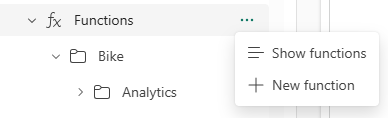 탐색기 창의 함수 트리 스크린샷