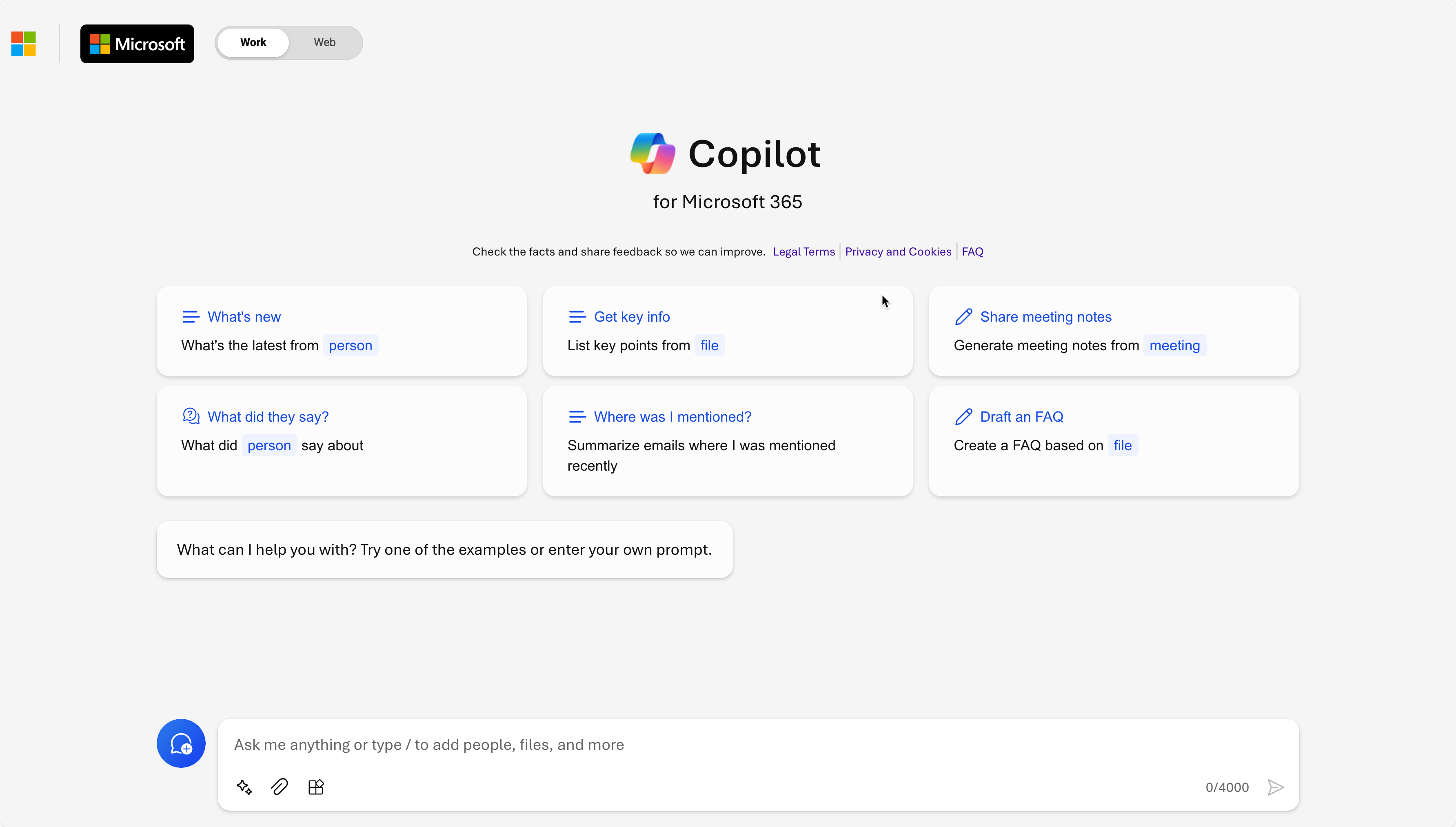 Microsoft 365용 Copilot 사용.