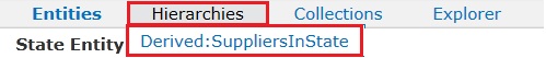계층 구조 - Derived:SuppliersInState 메뉴