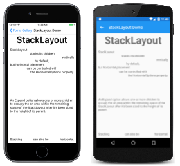StackLayout 예제 StackLayout 예제