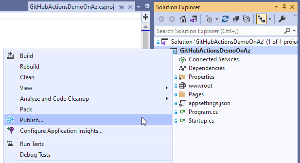 게시를 마우스 오른쪽 단추로 클릭 >