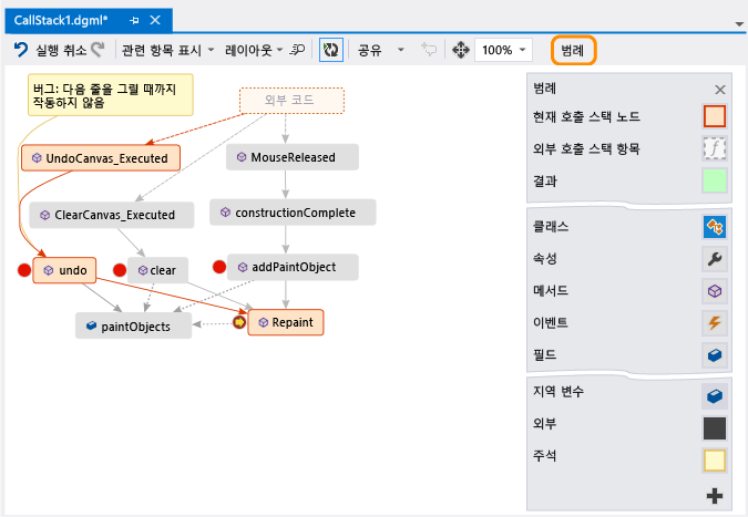 코드 맵 범례