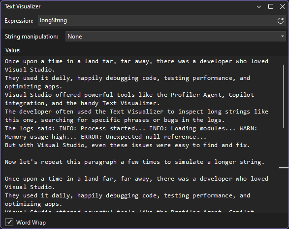 텍스트 문자열 시각화 도우미의 스크린샷