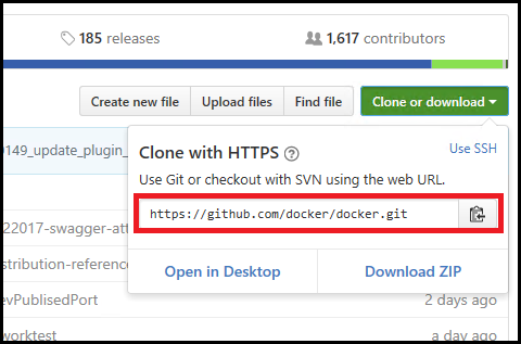 GitHub 복제 단추