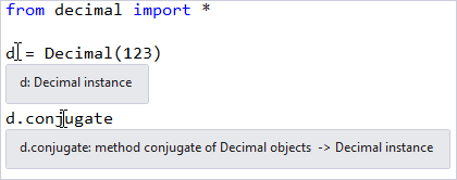 Visual Studio 편집기에서 빠른 정보 표시 정보를 보여 주는 스크린샷