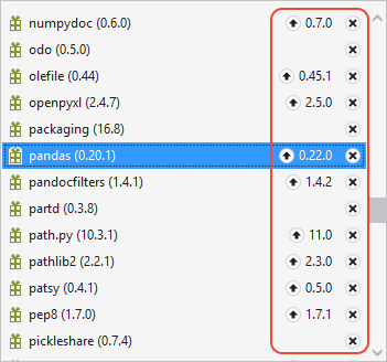Python 환경 패키지 탭