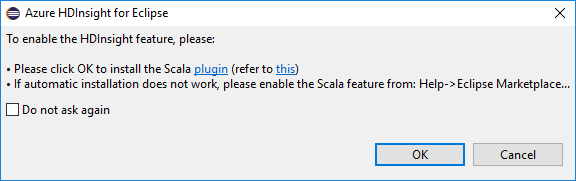 Automatische installatie van de Scala-invoegtoepassing.