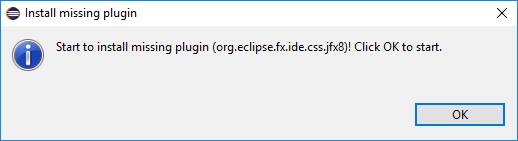 Installeer ontbrekende invoegtoepassing E(fx)clipse.