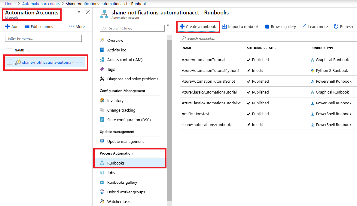 Een runbook gebruikersinterface creëren