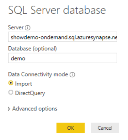 Database selecteren op het eindpunt.