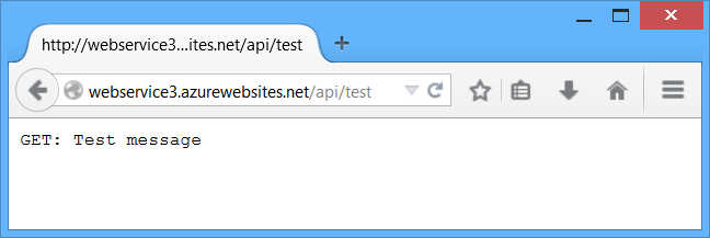 Webbrowser met testbericht