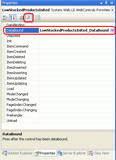 De DataBound Event Handler maken