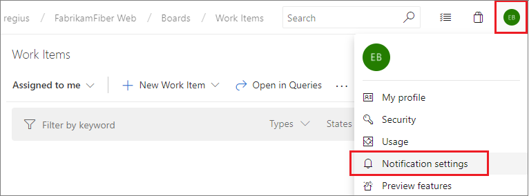 Schermopname van instellingen voor persoonlijke meldingen.