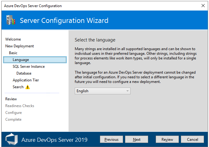 Schermopname van de pagina Taal.