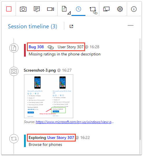 Schermopname van de weergave van het huidige werkitem.