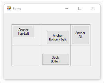 Een Windows-formulier met tabelindelingsbeheer.