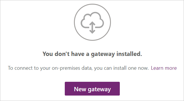 Schermafbeelding met de nieuwe gatewayknop in Power Apps.