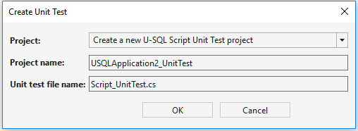 Data Lake Tools voor Visual Studio : maak een U-SQL-testprojectconfiguratie