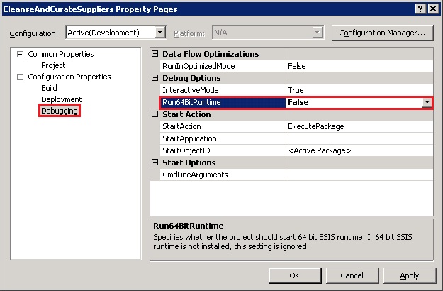 CleanseAndCurateSuppliers Project Properties