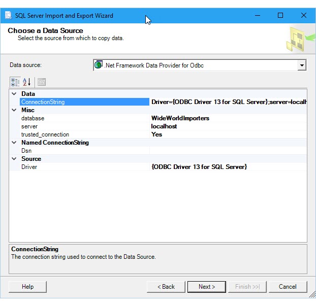 Verbinding maken met SQL via ODBC na