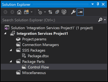 Schermopname van Solution Explorer met de mappen in het project.