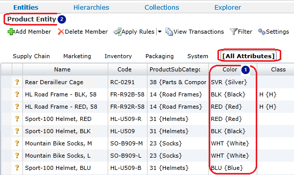 Attribuut op basis van domein voor kleur