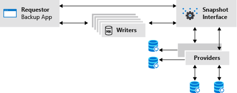 Diagram waarin wordt getoond hoe VSS coördinatie tussen partijen biedt.